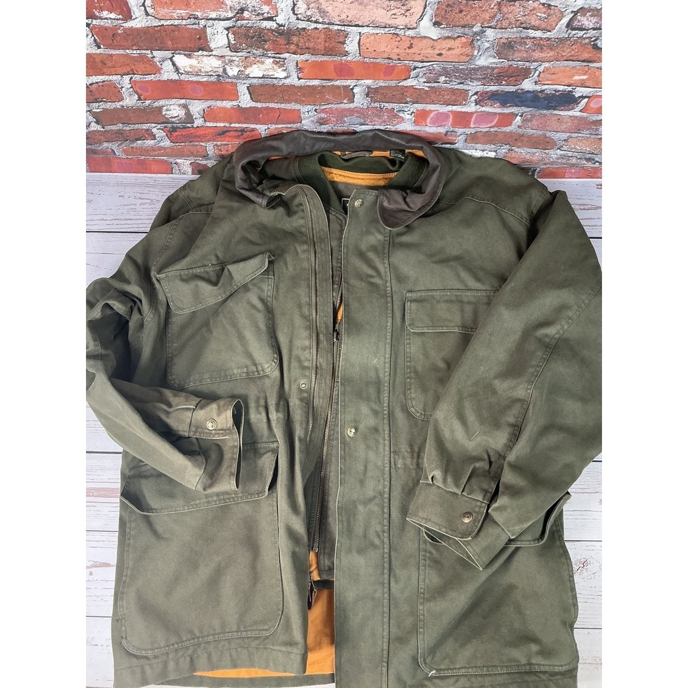 Timberland Men's XXL Olive Green Quilted Field Jacket Vest 3-in-1 Coat Outdoor